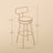 Set of 2 Bar Height Stools - 360° Swivel with Back - Synthetic Leather - Ink Black