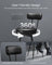 Bar Stools Set of 2 - Synthetic Leather - Ink Black - 360° Swivel