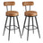 Bar Stools - 360° Swivel, Set of 2 - Synthetic Leather - Caramel Brown