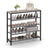 Shoe Rack - Steel - Greige and Black - 4 Mesh Shelves with Large Surface for Storage