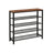 Shoe Rack - Steel - Greige and Black - 4 Mesh Shelves with Large Surface for Storage