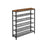 Shoe Organizer - Steel - Rustic Brown and Black - 5 Mesh Shelves with Large Surface