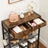 Shoe Rack - Wood - Rustic Brown and Black - 2 Drawers and 4 Shelves