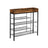Shoe Storage Rack - Holds Up to 14 Pairs - Metal Frame - Rustic Brown and Black