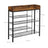 Shoe Storage Rack - Holds Up to 14 Pairs - Metal Frame - Rustic Brown and Black