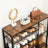 Shoe Rack - Holds Up to 14 Pairs - Wood - Rustic Brown and Black