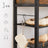 Shoe Rack - Metal - Rustic Brown and Black - 4 Mesh Shelves with Raised Edge and Hooks