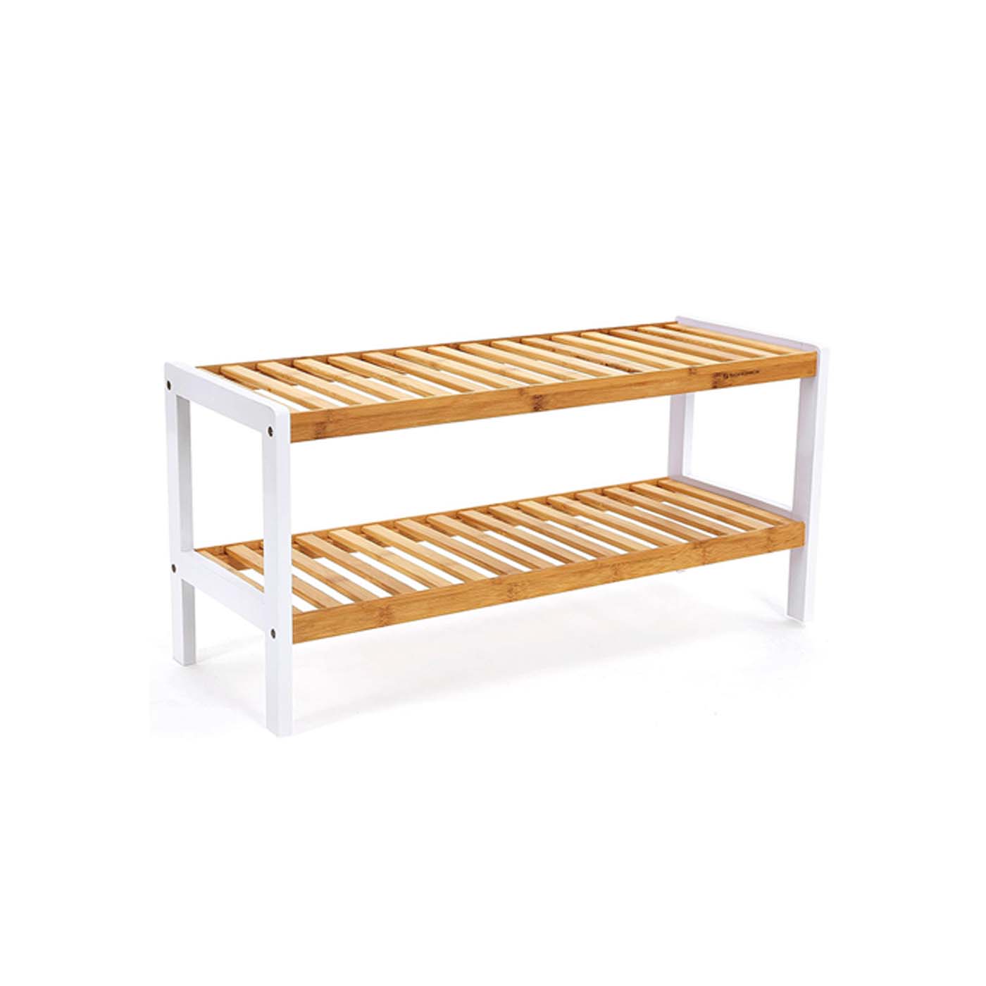 2-Tier Rack - Bamboo - Natural Finish - Versatile Storage Shelf