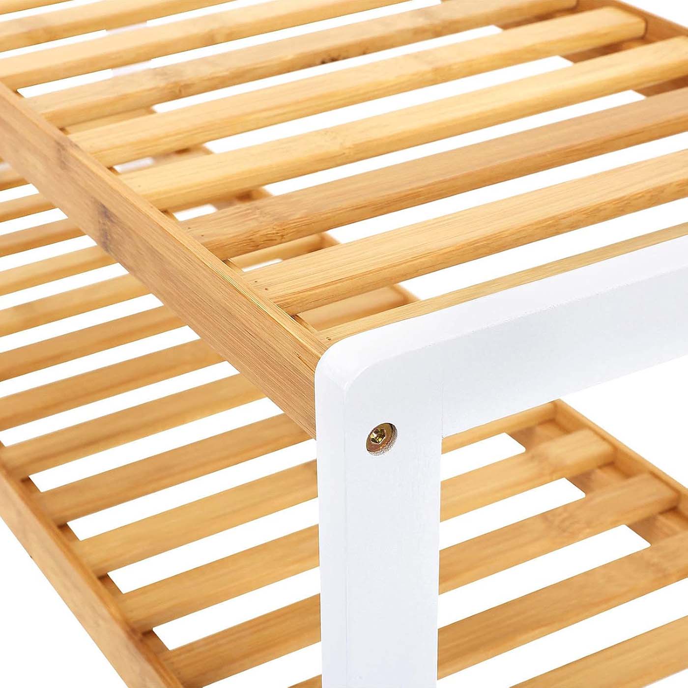 2-Tier Rack - Bamboo - Natural Finish - Versatile Storage Shelf