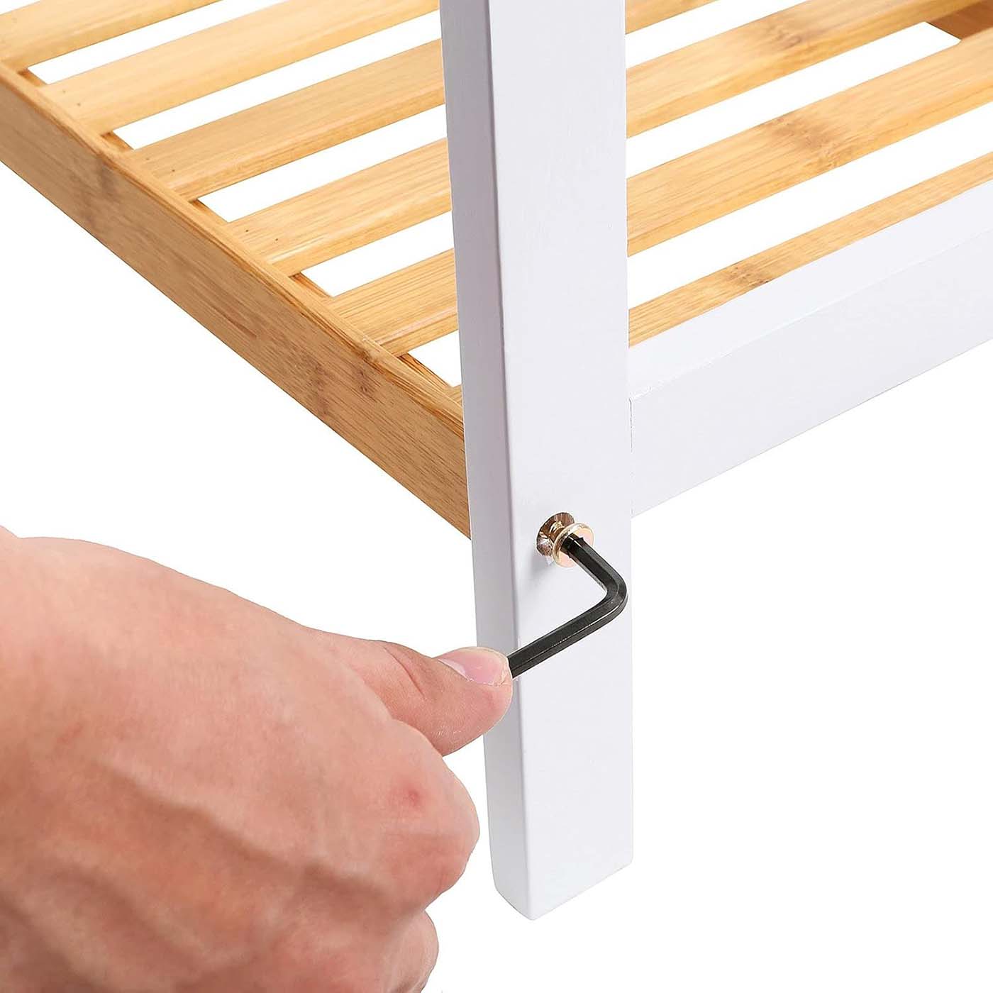 2-Tier Rack - Bamboo - Natural Finish - Versatile Storage Shelf