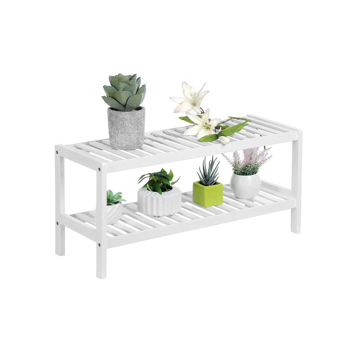2-Tier Shoe Rack - Bamboo - Natural - Space-Saving Storage Solution