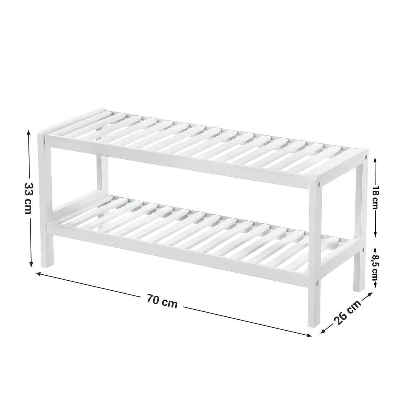 2-Tier Shoe Rack - Bamboo - Natural - Space-Saving Storage Solution