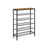 Shoe Rack - Steel - Rustic Brown and Black - 6-Tier Mesh Shelves for 15 Pairs