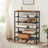 Shoe Rack - Steel - Rustic Brown and Black - 6-Tier Mesh Shelves for 15 Pairs