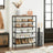 Shoe Rack - Steel - Rustic Brown and Black - 6-Tier Mesh Shelves for 15 Pairs