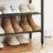 Shoe Rack - Steel - Rustic Brown and Black - 6-Tier Mesh Shelves for 15 Pairs