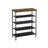 Industrial Shoe Rack - Steel - Rustic Brown and Black - 5 Tiers with Top Storage for Bags