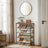 Industrial Shoe Rack - Steel - Rustic Brown and Black - 5 Tiers with Top Storage for Bags