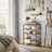 Industrial Shoe Rack - Steel - Rustic Brown and Black - 5 Tiers with Top Storage for Bags