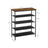 Industrial Shoe Rack - Steel - Rustic Brown and Black - 5 Tiers with Top Storage for Bags