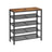 5-Tier Steel Shoe Rack - Space-Saving Design with Mesh Shelves - Rustic Brown & Black