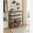 5-Tier Steel Shoe Rack - Space-Saving Design with Mesh Shelves - Rustic Brown & Black