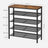 5-Tier Steel Shoe Rack - Space-Saving Design with Mesh Shelves - Rustic Brown & Black