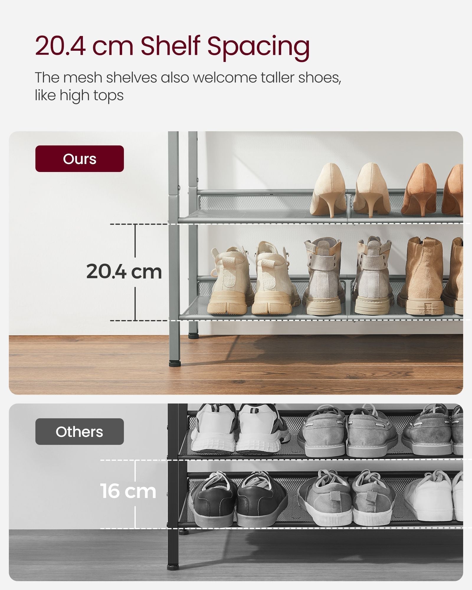 5-Tier Shoe Rack - Steel - Charcoal Grey