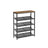 5-Tier Steel Shoe Rack - Space-Saving Design with Mesh Shelves - Rustic Brown & Black