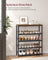 5-Tier Shoe Rack - Steel - Honey Brown - High Storage with Mesh Shelves and Large Top for Bags
