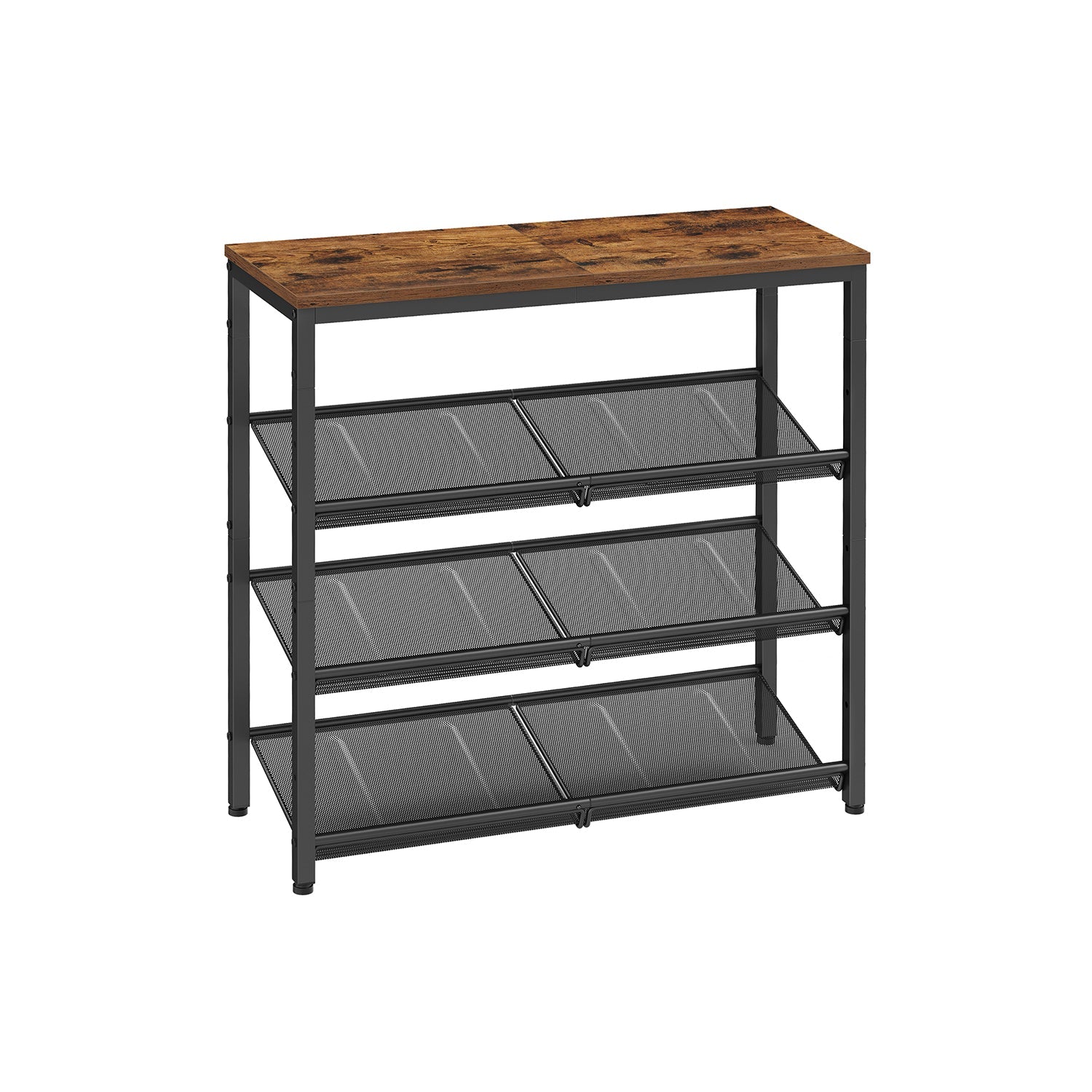 4-Tier Metal Shoe Rack - Steel - Expandable