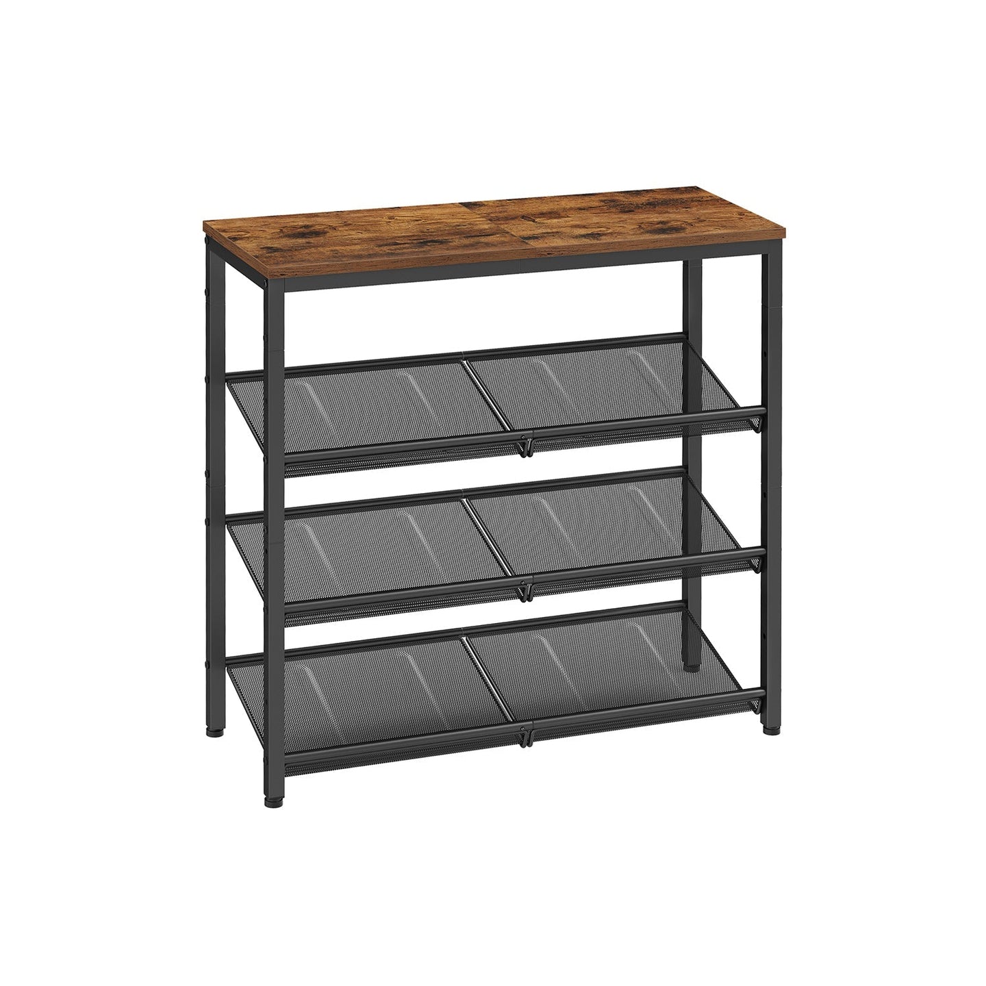 4-Tier Metal Shoe Rack - Steel - Expandable