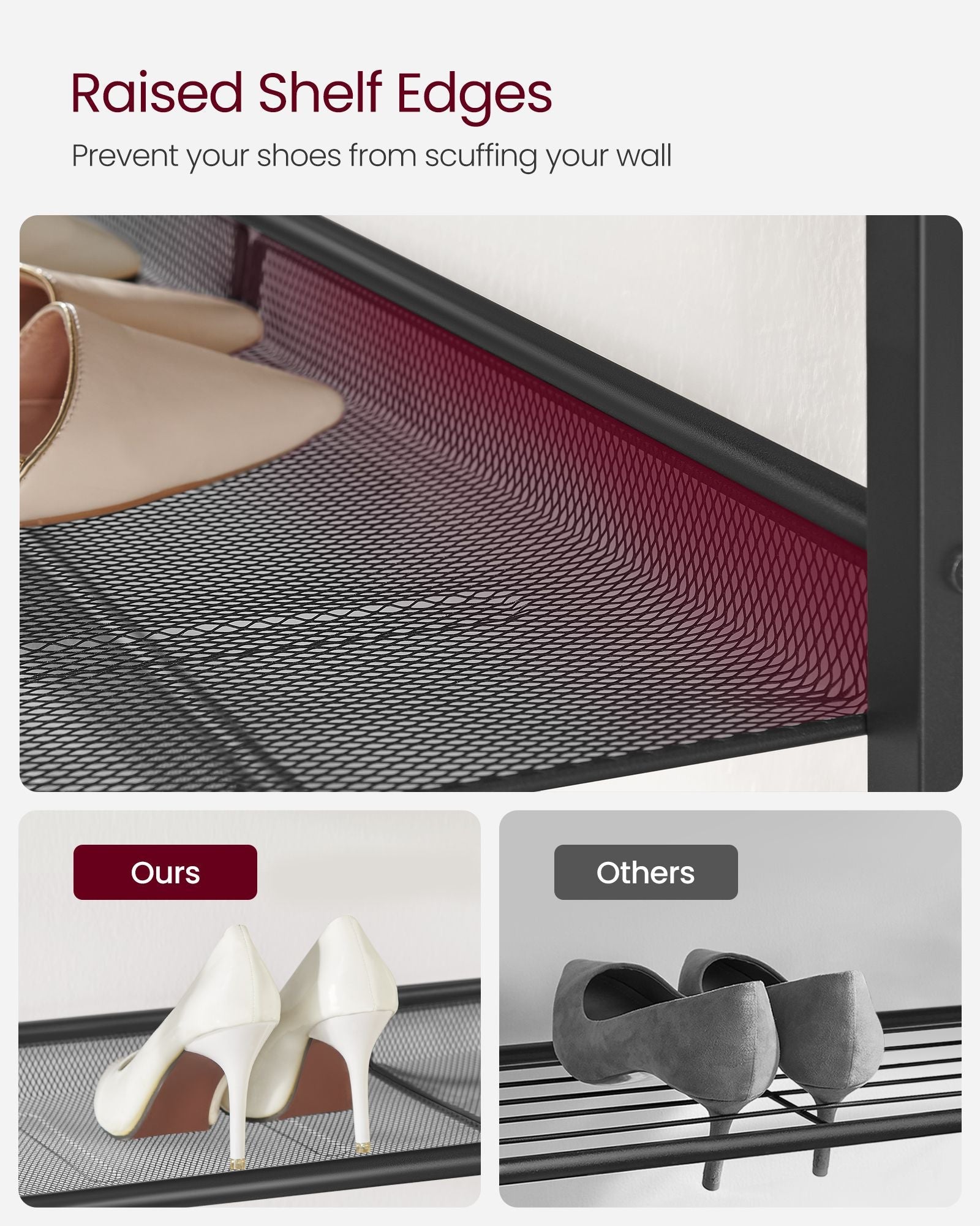 4-Tier Metal Shoe Rack - Steel - Expandable