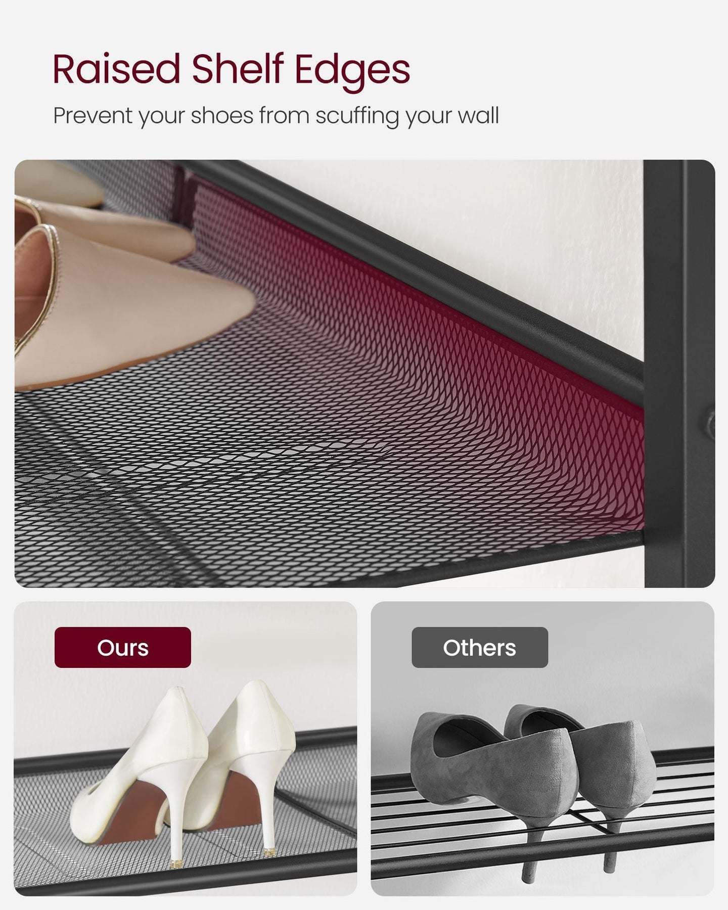 4-Tier Metal Shoe Rack - Steel - Expandable