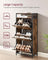 Shoe Cabinet - Engineered Wood - Rustic Brown and Black