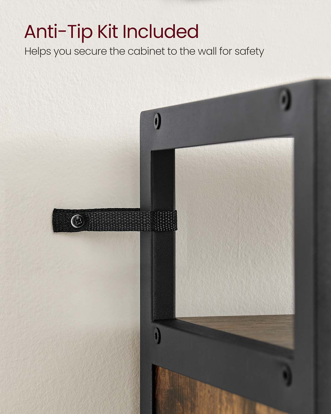 Shoe Cabinet - Engineered Wood - Rustic Brown and Black
