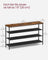 4-Tier Shoe Rack - Fabric - Rustic Brown and Black - Narrow Storage Organizer with Top Shelf for Bags
