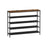 5-Tier Shoe Rack - Steel Frame - Rustic Brown and Black - Narrow Storage Organizer for Wardrobe and Hallway