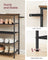 5-Tier Shoe Rack - Steel Frame - Rustic Brown and Black - Narrow Storage Organizer for Wardrobe and Hallway