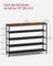 5-Tier Shoe Rack - Steel Frame - Rustic Brown and Black - Narrow Storage Organizer for Wardrobe and Hallway