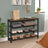 Shoe Rack - Mesh Shelves - Rustic Brown and Black - Simple Structure