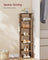 Slim Shoe Rack - Wood - Rustic Brown - 7-Tier Design for Small Spaces