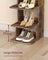 Slim Shoe Rack - Wood - Rustic Brown - 7-Tier Design for Small Spaces