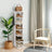 Narrow Shoe Rack - Wood - White - 6-Tier Vertical Storage for Small Spaces
