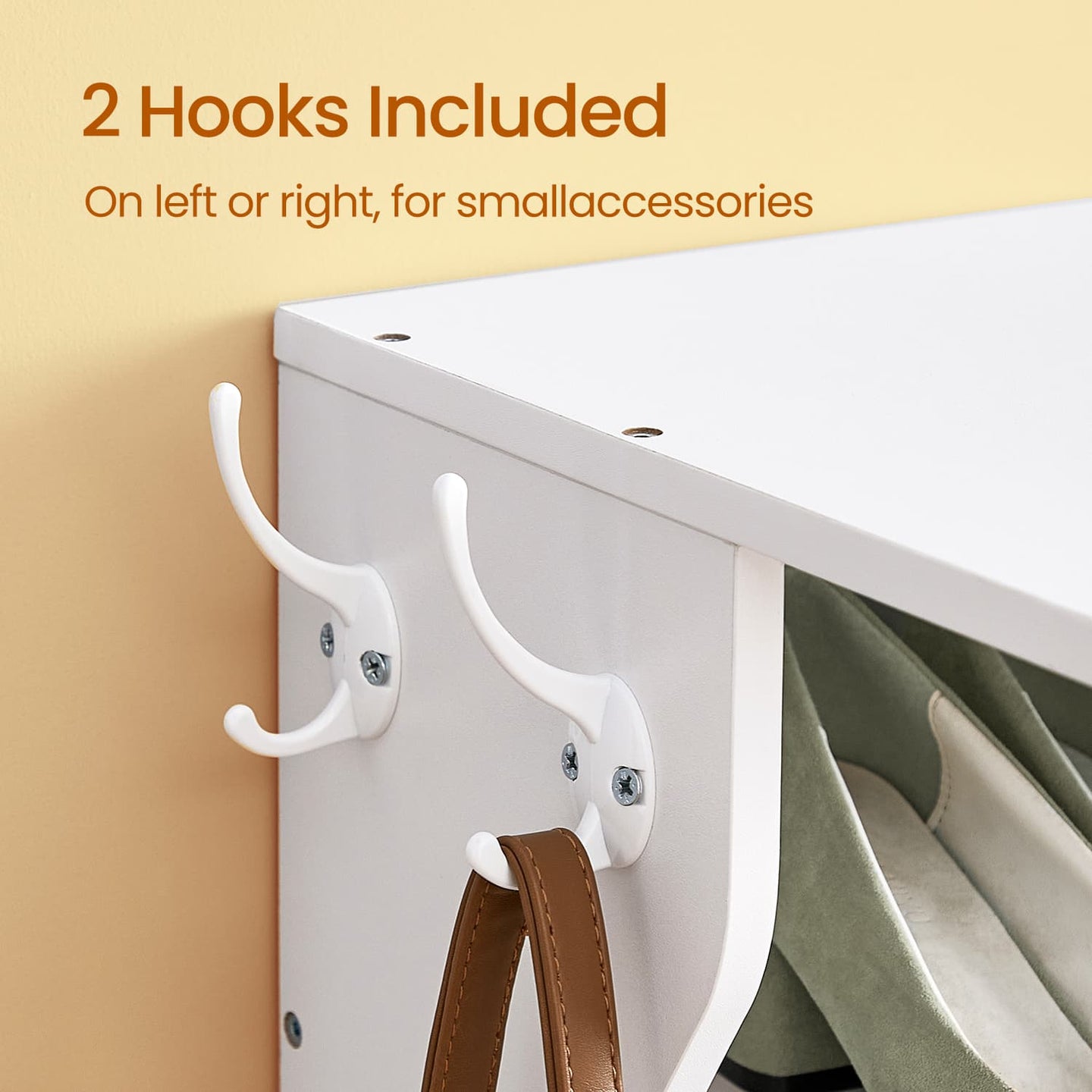 Narrow Shoe Rack - Wood - White - 6-Tier Vertical Storage for Small Spaces