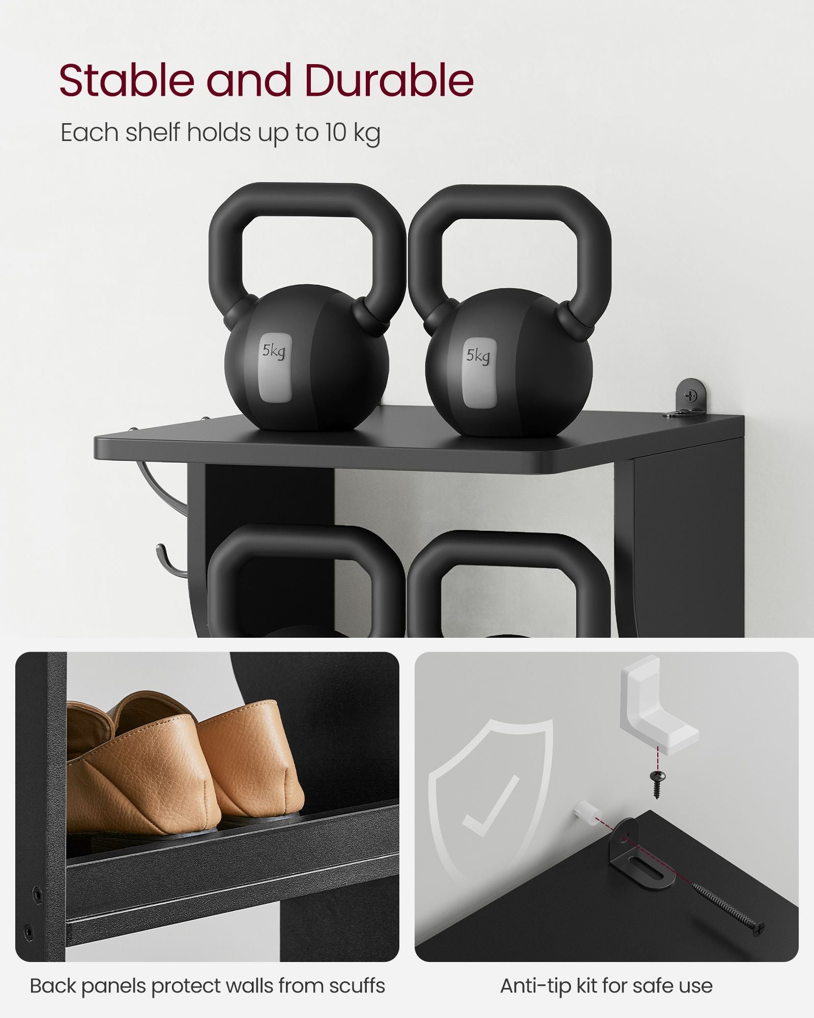 Slim Shoe Rack - Metal - Black - 6-Tier Storage for Small Spaces