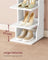 Slim Shoe Rack - Wood - Natural - 6-Tier Narrow Storage Organiser for Small Spaces