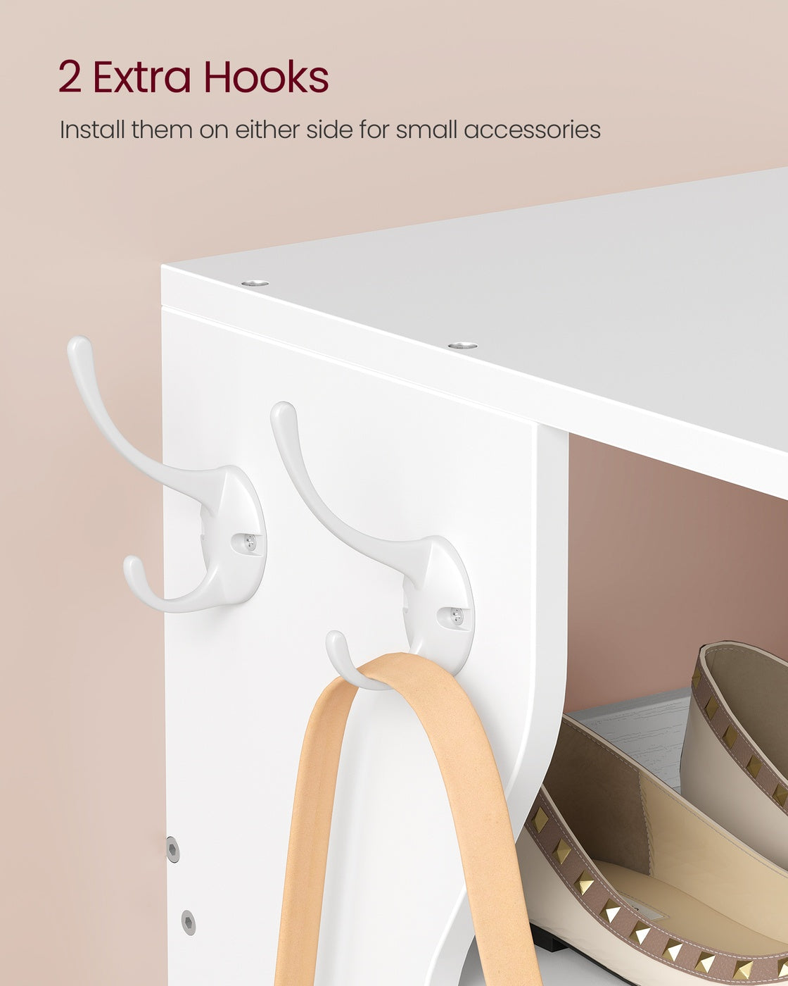 Slim Shoe Rack - Wood - Natural - 6-Tier Narrow Storage Organiser for Small Spaces
