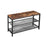 Shoe Bench - Metal - Rustic Brown - Two Mesh Shelves and Seat