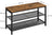 Shoe Bench - Metal - Rustic Brown - Two Mesh Shelves and Seat